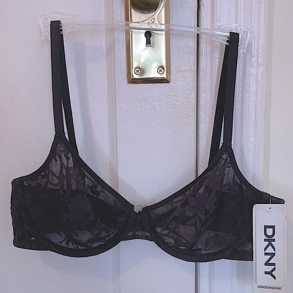 DKNY black lace bra 36B with underwire